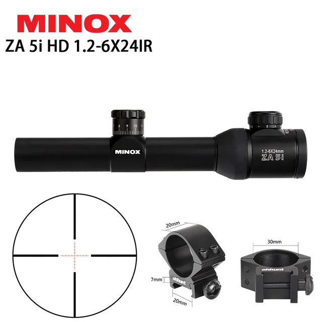 MINOX ZA 5i HD 1,2-6X24IR компактная Охотничья винтовка прицел длинный глаз рельеф тактический оптический прицел оптические прицелы - Цвет: Синий