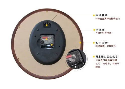 Оригинальные европейские качественные модные настенные часы, креативные настенные часы для гостиной, спальни из коричневого дерева, круглые экологически чистые часы