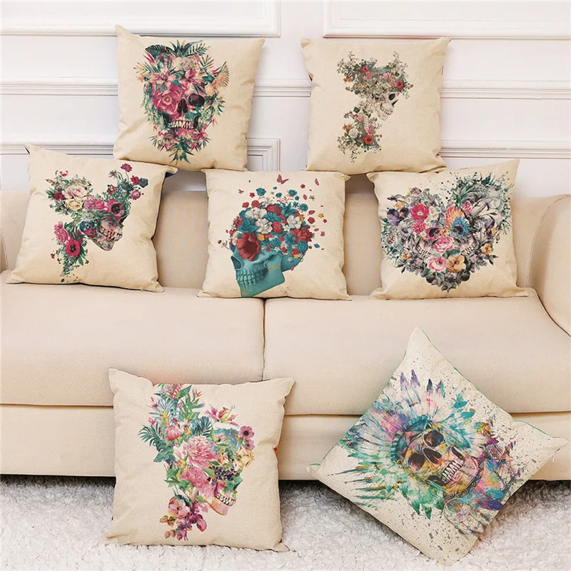 

2018 Gajjar Skull Style Throw Pillowcase Pillow Covers