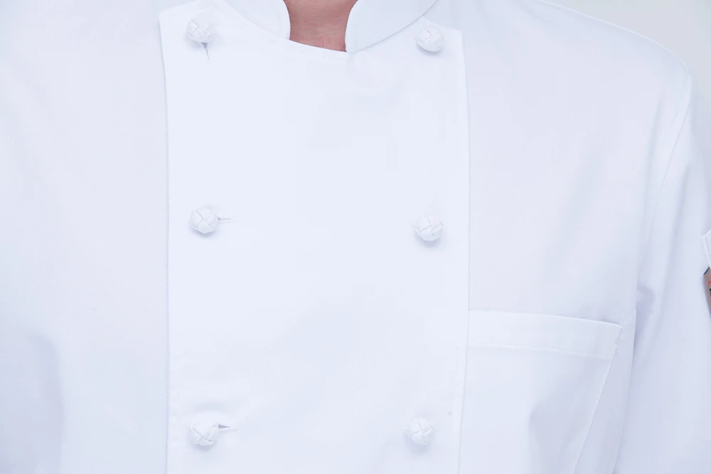 Белый Новый M-4XL оптовая продажа женщин мужчин с коротким рукавом двубортный кухня рабочая одежда шеф-повара КУРТКА Питание Ресторан Бейкер