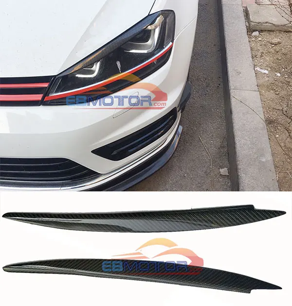 

carbon fiber Eyelids eyebrows FRONT headlight brows 1Pair for VW GOLF 7 GTi MK7 2014UP V091