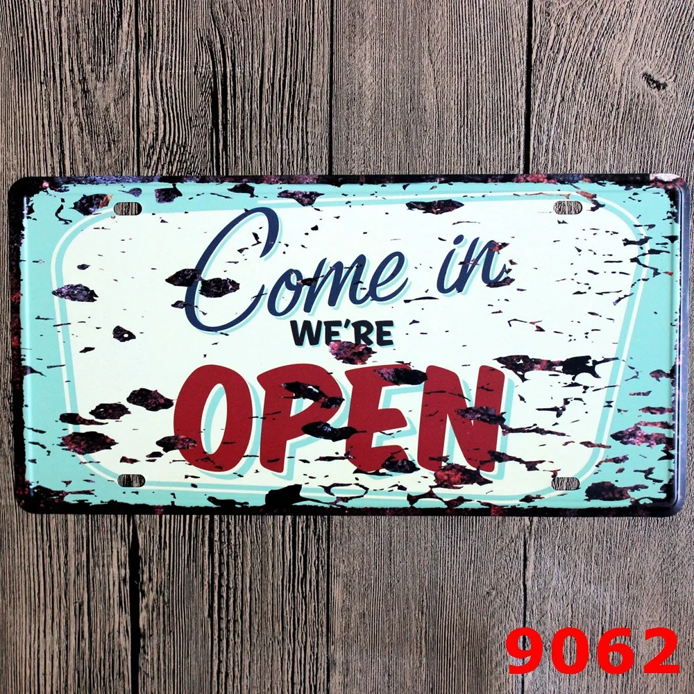 30X15CM OPEN Vintage Home Decor Tin Sign for Wall Decor Metal Sign