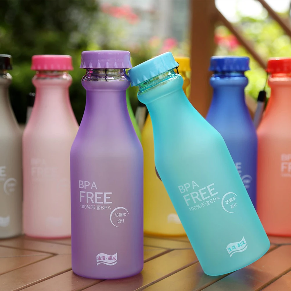 

1 PC 550ml Plastic Frosted Water Drinking Bottle Unbreakable Leakproof BPA Free Water Bottle For Yoga Running Outdoor Sports