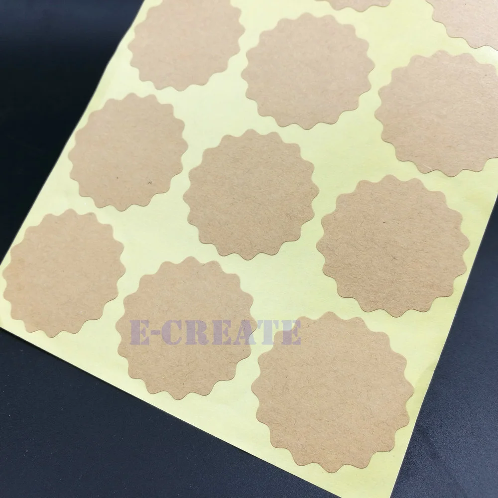 

150pcs 38*38mm Vintage Blank & Lacy Kraft Label Sticker for Bakery Gift Wrap,Bags,Envelopes,Wedding
