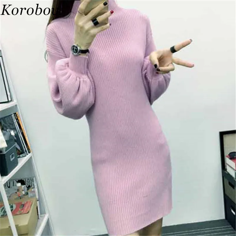 

Korobov Long Sleeve Female Pullovers Sweater Half Turtleneck Slim Mujer Sweaters 2019 Auttum Winter Warm Sueter Feminina 75795