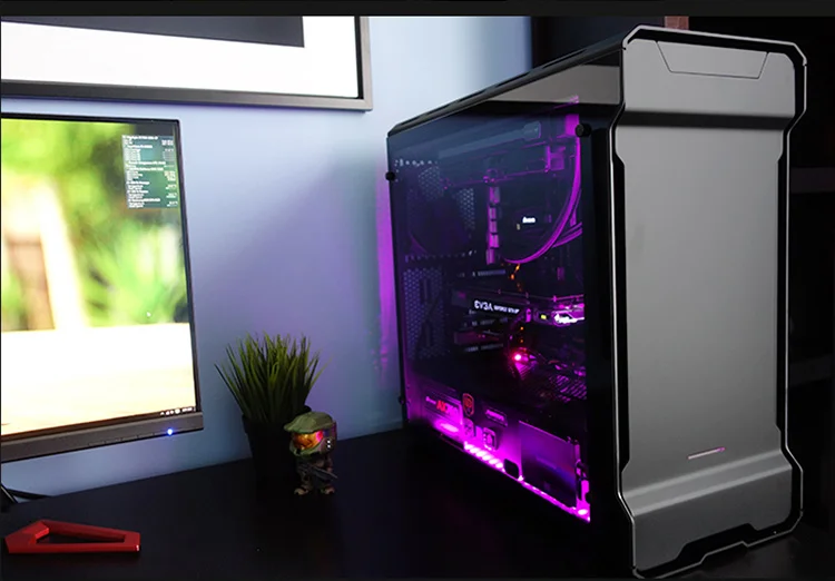 PHANTEKS 515ETG серебристый/черный двусторонний чехол для компьютера из закаленного стекла с водяным охлаждением