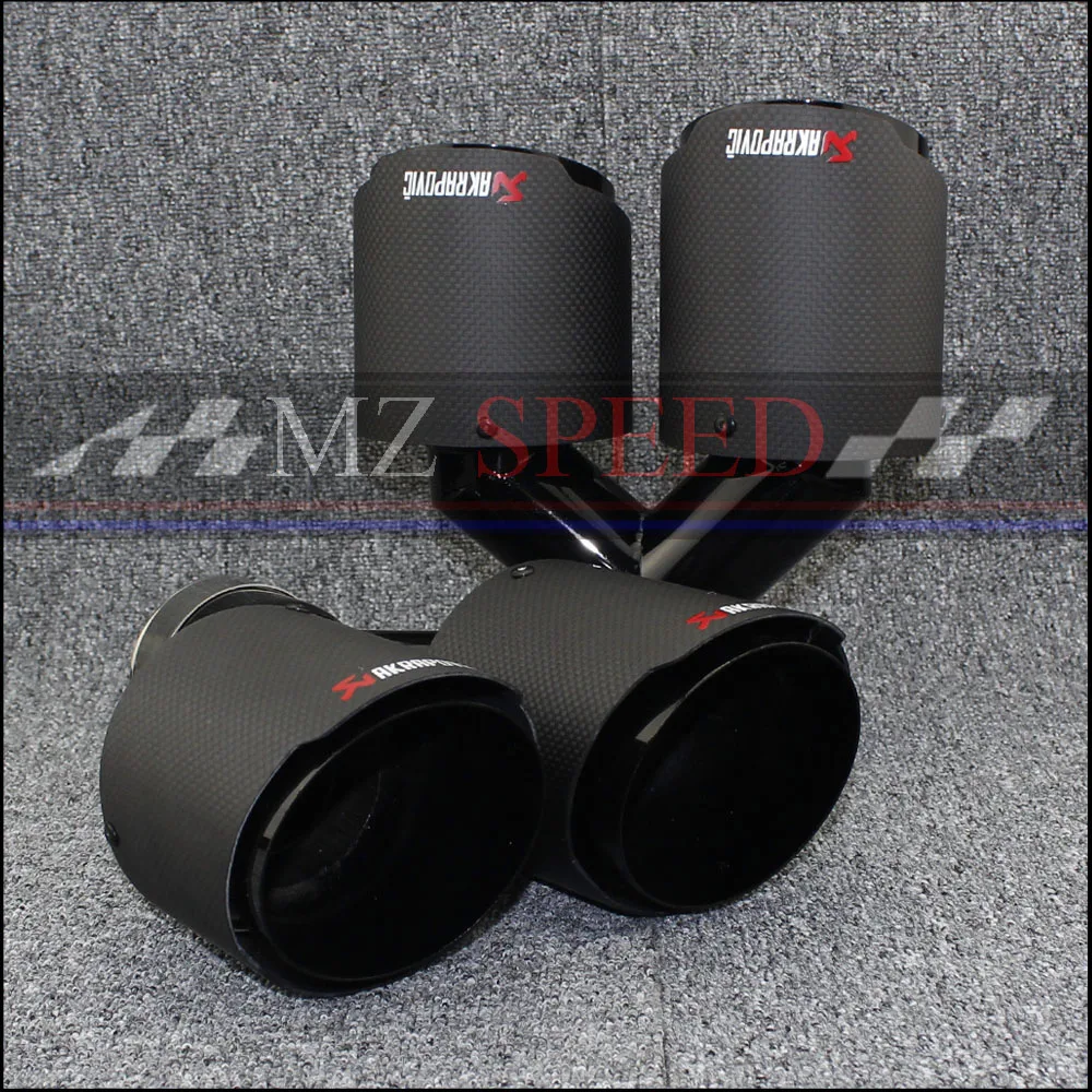 

Car exhaust pipe Y Model Akrapovic Carbon Exhausts Dual End Tips for BMW BENZ AUDI VW Exhaust Dual Muffler Pipes Tail Tips