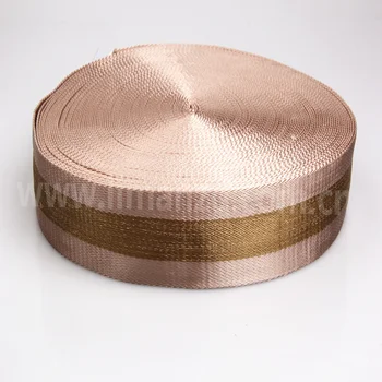 

wide nylon webbing 40mm gold line high quality nylon webbing twill