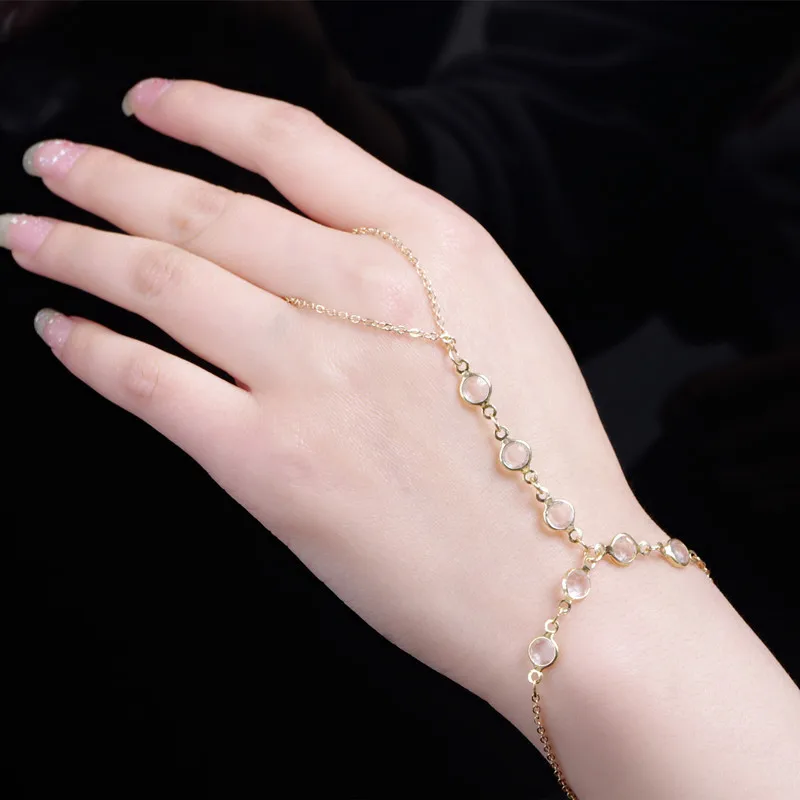 Модный браслет с кисточками для знаменитостей, многослойные браслеты с кристаллами для женщин, ювелирные изделия на палец, ручная цепочка, свадебные украшения