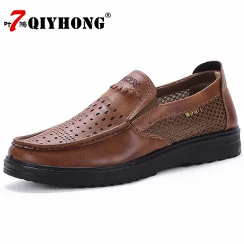 

Size 38-48Famous Brand Breathable Outdoor Shoes Mens Casual Shoes Quality Leather Shoes Men Flats Moccasins Shoes Zapatos Hombre