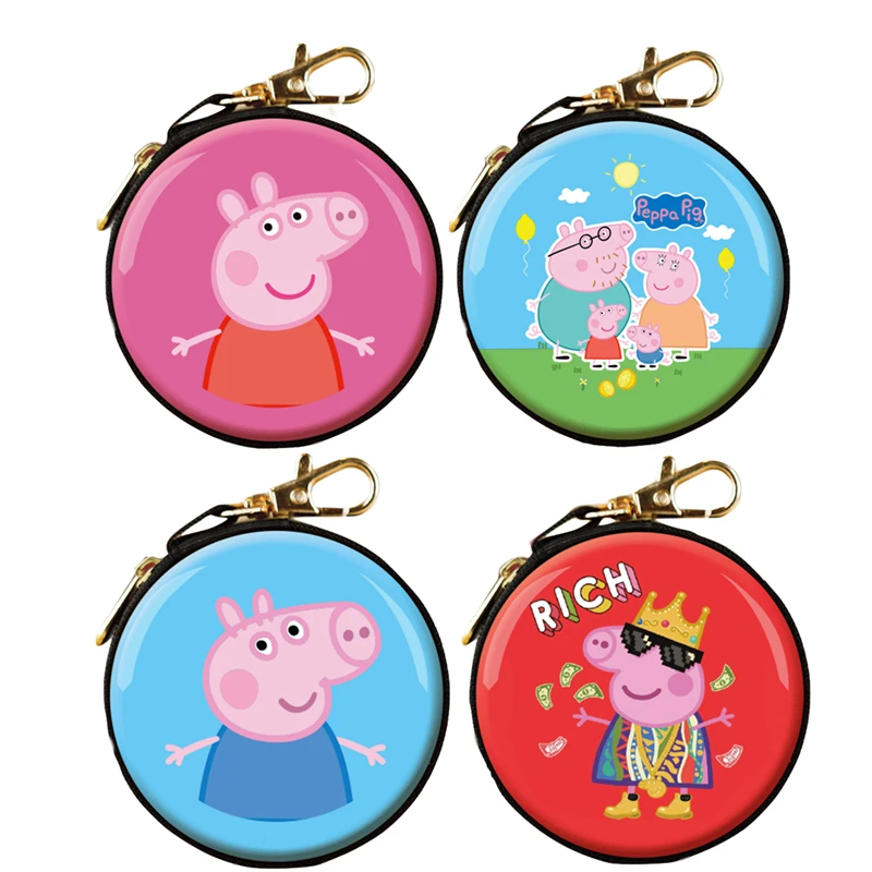 

New Peppa Pig George Coin Purse Plush Toys Dolls Kids Girls Boys Kawaii Kindergarten Bag Wallet Backpack Children Gift