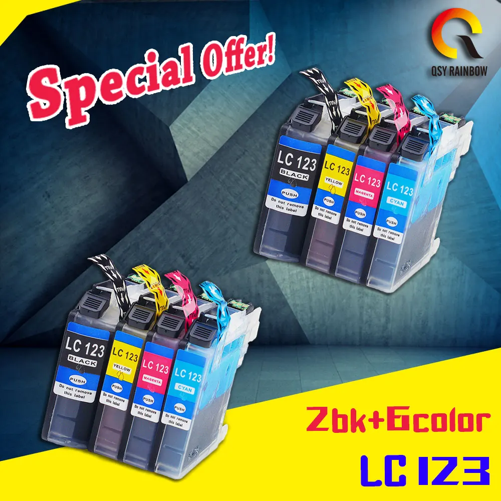 8 шт. LC121 LC123 картридж для брата DCP-J552DW DCP-J752DW MFC-J470DW MFC-J650DW принтера | Компьютеры и