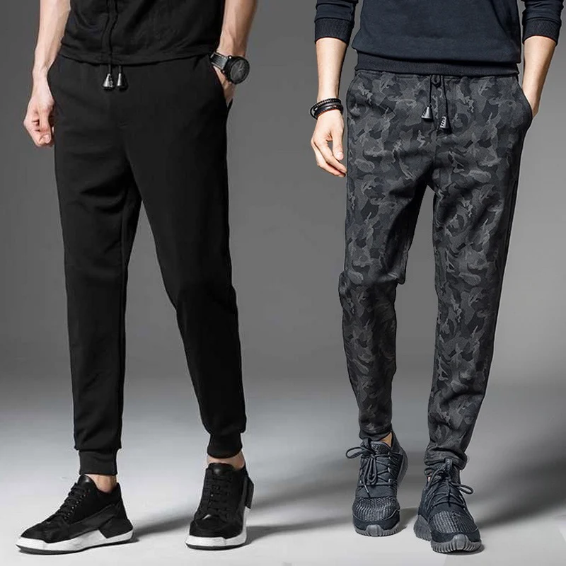 LOMAIYI الرجال Sweatpants كامو ركض الرجال السراويل 2019 الربيع الصيف الأسود التمويه عداء ببطء السراويل الترنك رجل عرق السراويل BM238