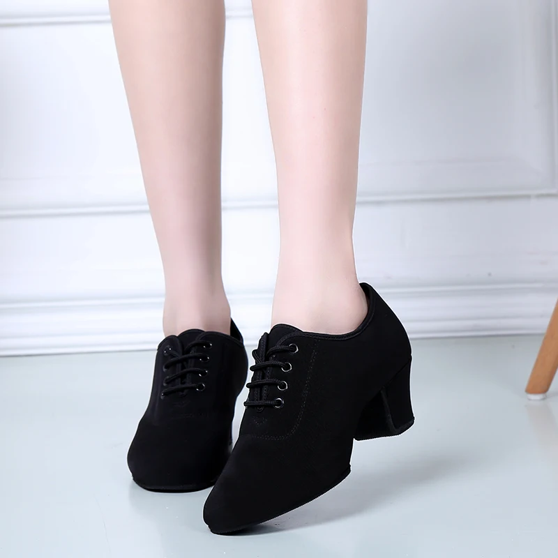 Sports Shoes Canvas Latin Dance Shoes Woman Adult Modern Ballroom Dance Shoes Teacher Shoes Oxford With Two Points Sneakers