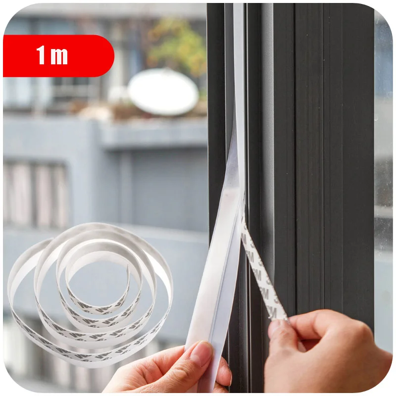 1m Adhesive Weatherstrip Seal Waterproof Soundproof Gaps Window Door