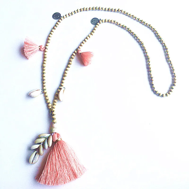 Dongmu-Jewelry-2018-Bohemian-New-Shell-Fringe-Long-Necklace-Wooden-Beads-Fashion-Women-Accessories-Summer-7