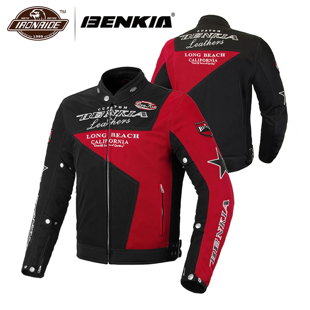 

BENKIA Motorcycle Jacket Men Motorbike Jacket Breathable Moto Jacket Mesh Racing Riding Protector for Summer