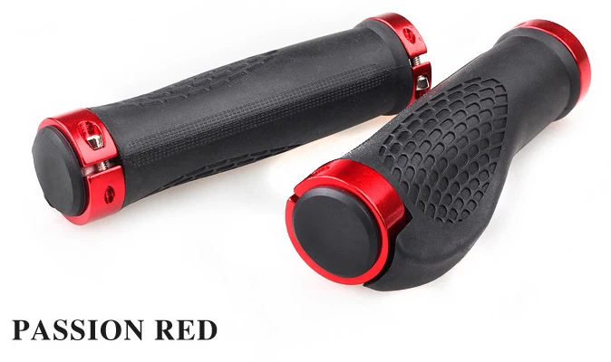100 пара/лот, велосипедный велосипед MTB, компоненты, наконечники руля, резиновая и алюминиевая рукоятка, эргономичный замок на рукоятках - Цвет: red