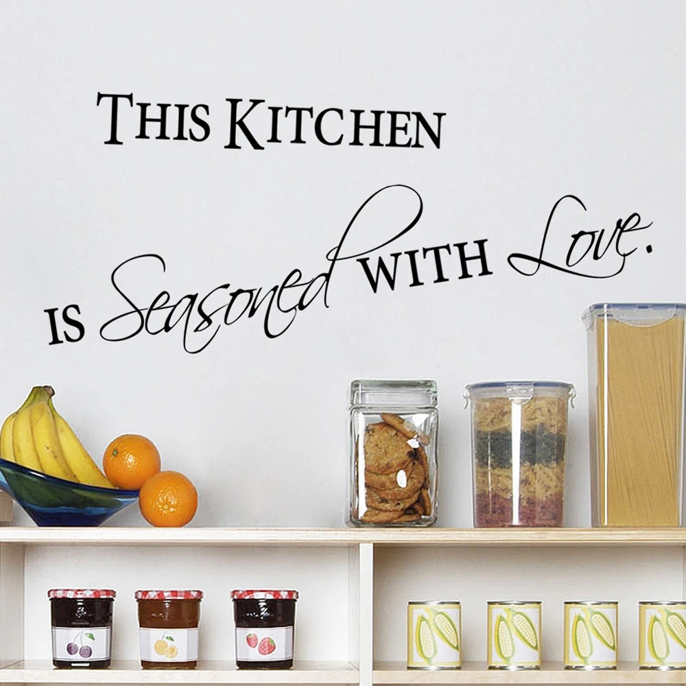 "This Kitchen Is Seasoned With Love" Quotes and Sayings Wall Decals