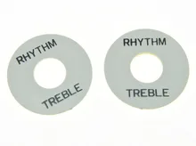 2x White w/ Black Guitar Toggle Switch Washer Rhythm Treble Ring Fit LP
