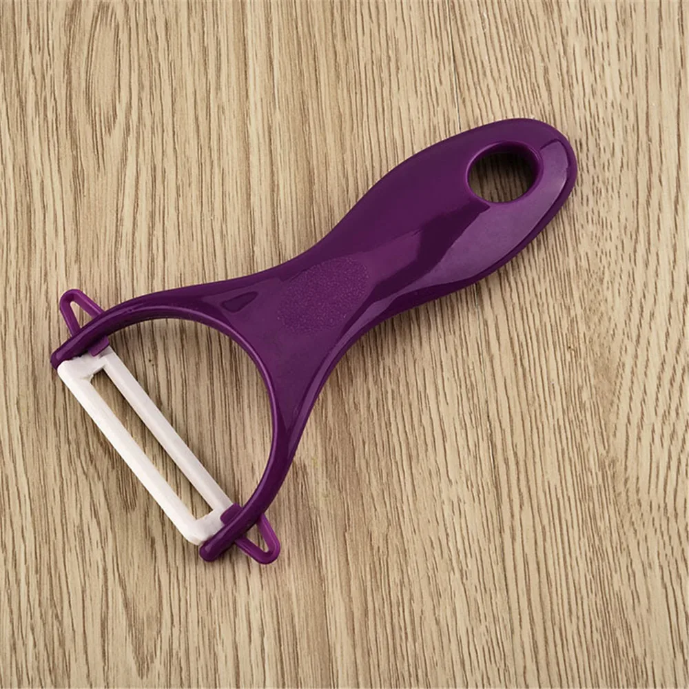 Овощечистка 2019top креативная пластиковая керамика овощечистка фруктов разделочный кухонный нож - Цвет: Purple
