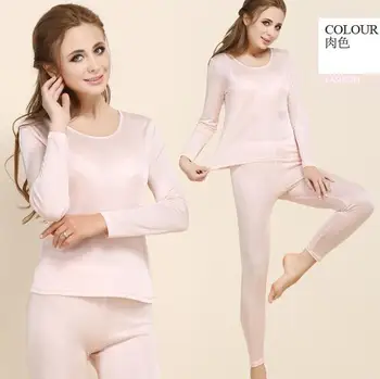

50% Silk 50% Viscose Women's Base Layer Warm Thermal Underwear Long Johns Set M-2XL HY101