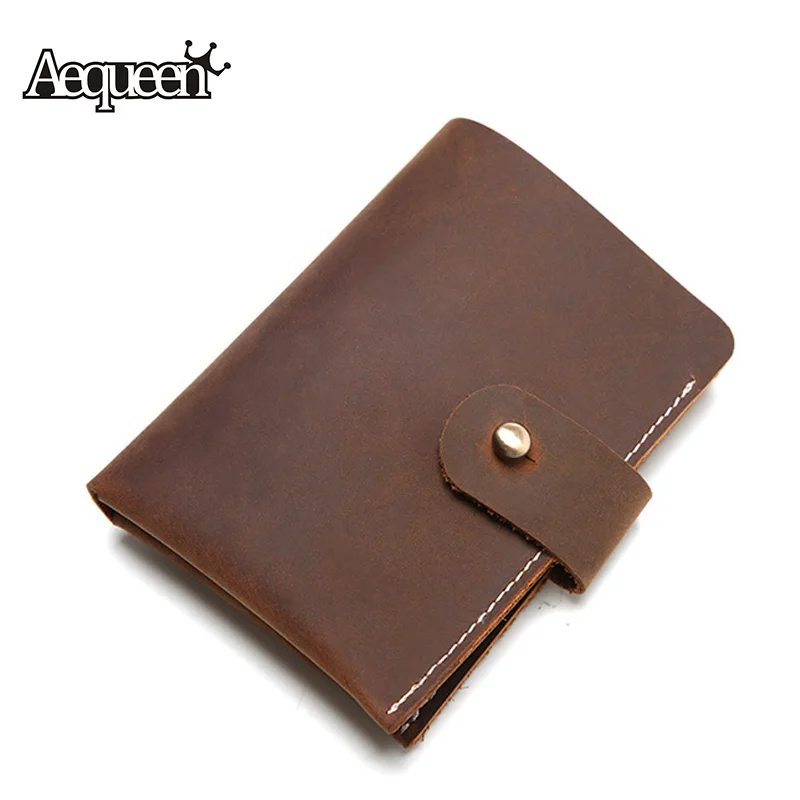 

AEQUEEN Genuine Leather Wallet Mens Short Purse Cowhide Wallets Credit Card Holders Money Pouch Organizer Bank ID Cards Carteria