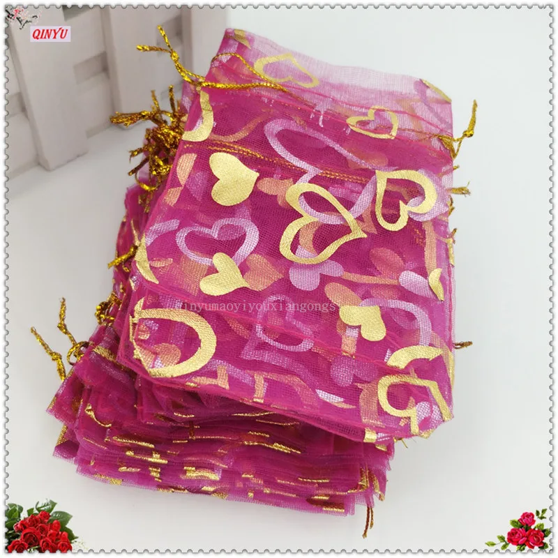 50 PCS 9x12cm Transparent Gauze Bag Wedding Gift Bags  Jewelry Packaging Organza Pouch Home Party Decoration 5ZSH324-50