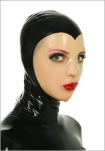 

0.6MM Thickness Heavy Latex Mask Sexy Latex Hood With Back Zipped Transparent Face Mask