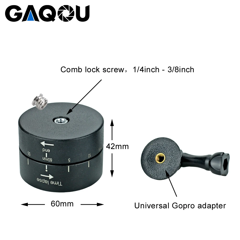 GAQOU CNC все металлические 360 градусов вращающийся Gopro промежуток времени