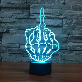 

Wenhsin New Middle Finger Shape Usb 3D Light Colorful Touch LED Visual Light Gift Celebration Atmosphere Table Lamp