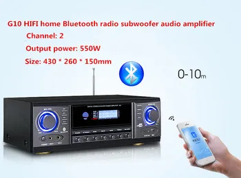 

G10 550W 2.0 channel HIFI home speaker Bluetooth radio subwoofer amplifier With LED display USB/SD playback microphone input