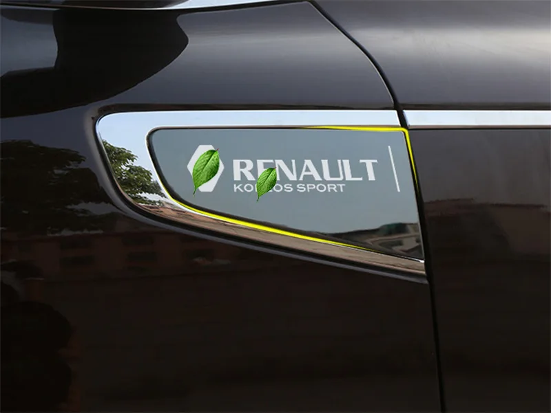 Автомобиль Оригинальное боковое крыло автомобиля дверь эмблема значок наклейка отделка из нержавеющей стали автомобиль Стайлинг 2 шт./компл. для Renault Koleos - Цвет: Re Black