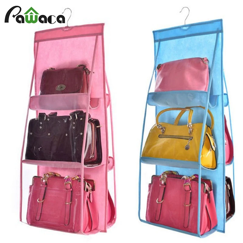

Home storage bag 6 Grids Durable Backpack handbag Storage Bags Be Hanging Shoe Storage Bag Rack saving space organizer Supplies