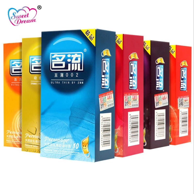 

Personage Sex Condoms 10 Pcs/Lot 6 Types Natural Latex Condoms for Men Ultra Thin Ribbed Lubricated Contraception Sex Toy LF-114