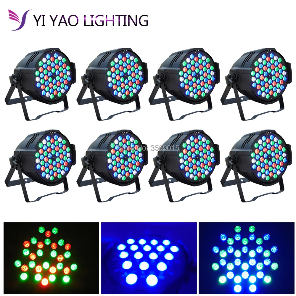 

8PCS/LOT LED Par 54pcs 3W Led Light RGBW LED Light Stage DJ Light DMX Led Par Par Party Lights