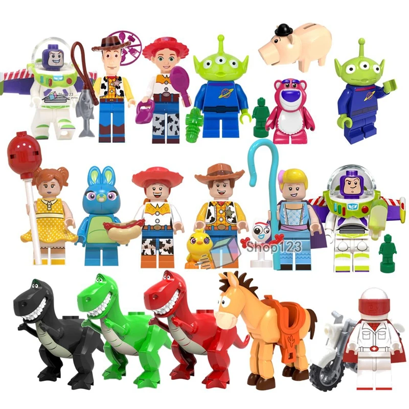 

lEGOED Toy Story Jessie Woody Bo Peep Duke Caboom Alien Ducky Bonnie Rabbit Building Blocks Buzz Lightyear Anime Movie Juguetes