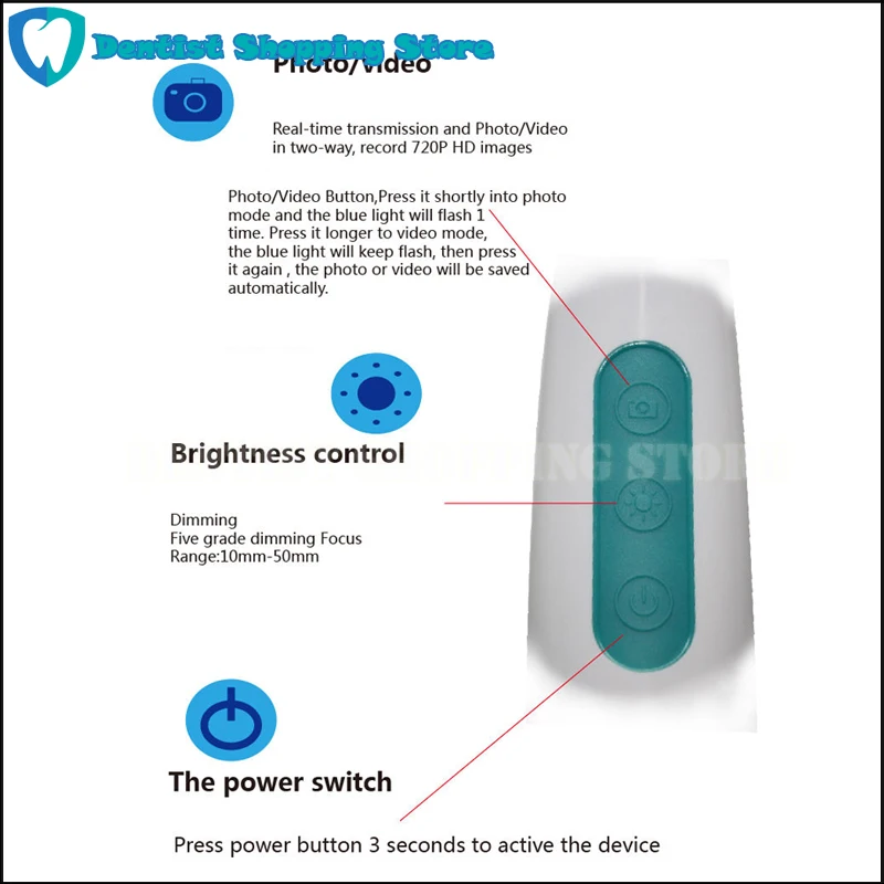  1 Mega pixels HD WiFi Wireless Dental Intraoral Oral Camera For IOS Android Windows