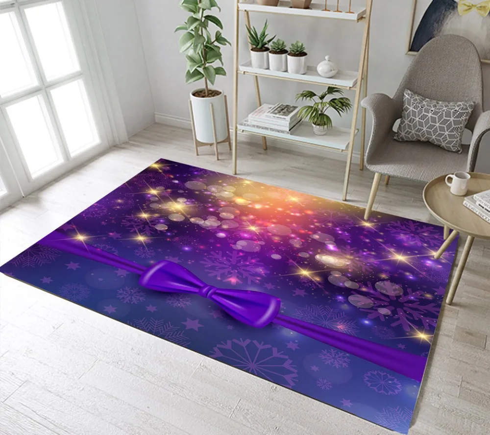 Us 19 31 44 Off Lb Purple Gift Box And Bow Shining Dots Doormat Living Room Area Rugs Bathroom Non Slip Mat Bedroom Floor Carpet Kitchen Cushion In