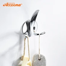 Accoona для ванной хромированные крючки для полотенец крючки для одежды полотенце для ванной комнаты гвоздь настенный крючок двойные крючки A168-2