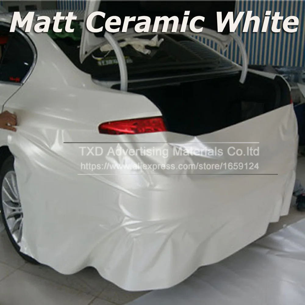 

Car Styling 30cmx152cm/lot Chrome Pearl Ceramic White Vinyl for car wrapping Pearl matte white satin film with air free bubbles