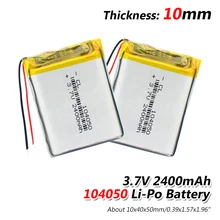 Аккумулятор 2400mAh 3,7 V Lipo 104050 Перезаряжаемый для Dvr gps MP4 MP5 Tablet PC ноутбук power Bank электронные игрушки рекордер вождения