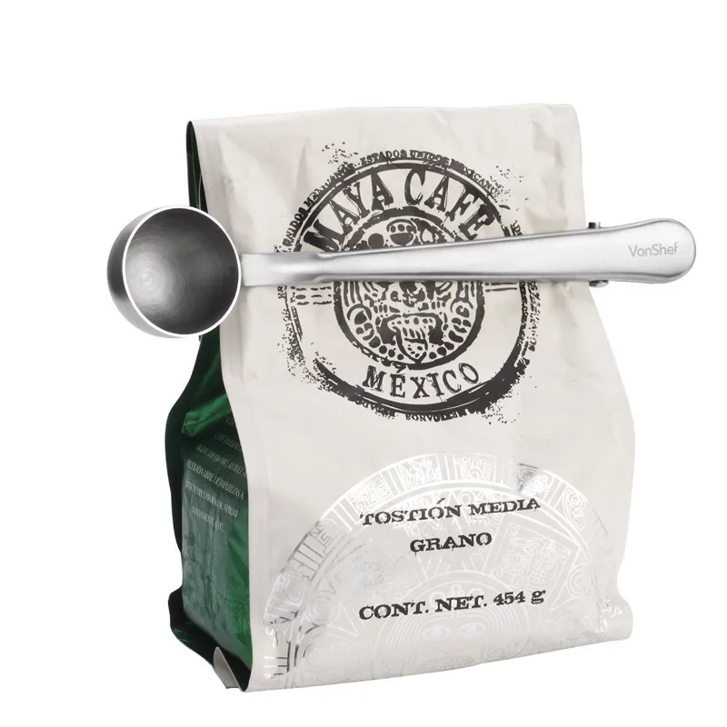 Фирменная прочная мерная ложечка для кофе из нержавеющей стали с портативным зажимом L1 wd02
