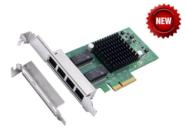 PCI-Express X4 4-портовый гигабитный Ethernet контроллер карта Intel I350-AM4 чипсет Поддержка