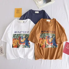¡Novedad de verano! Camiseta casual harajuku ulzzang de manga corta con cuello redondo, Camisetas básicas y elegantes, camisetas vintage coreanas para mujer