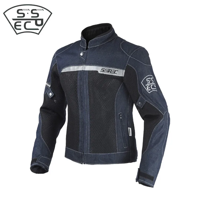 SSPEC гоночная мотоциклетная куртка Повседневная джинсовая Chaqueta Moto дышащая одежда