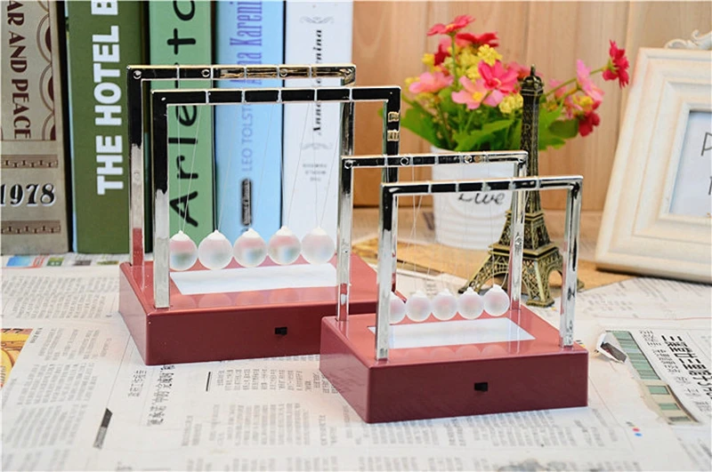 Novelty Colorful Glowing Night Light Creative Gift Newtons Cradle LED Light Up Kinetic Energy Home Offcie Science Toys Home Decor (2)