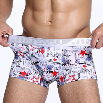 

Men's Bamboo Fiber Print Boxer Shorts Male Breathable Underwear Panties Soft Underpants For Men
