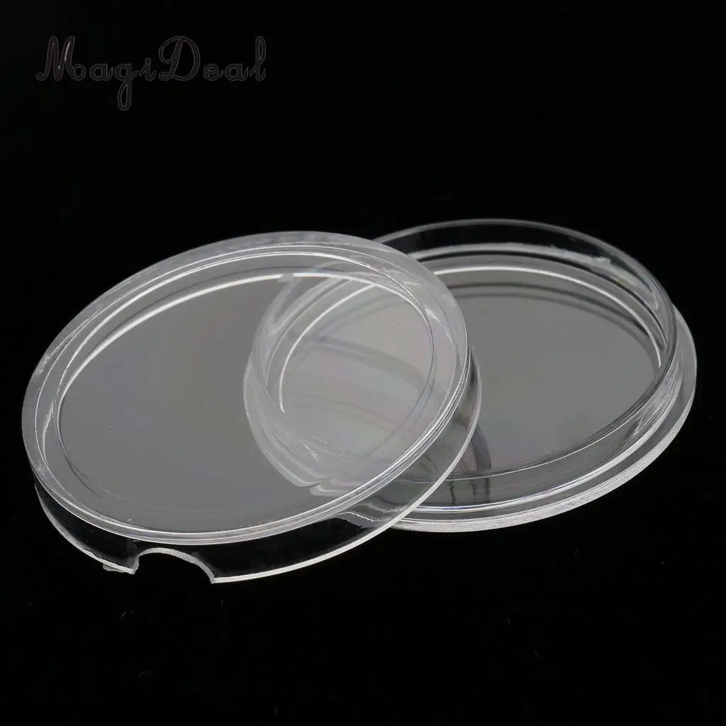 300pcs Clear Round Coin Capsule Container Storage Holder Case 19/22/28mm