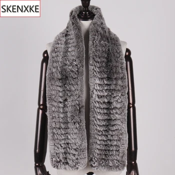 

Winter Women Real Rex Rabbit Fur Long Scarf Natural Warm Soft Rex Rabbit Fur Muffler 2019 Lady Genuine Rex Rabbit Fur Scarves
